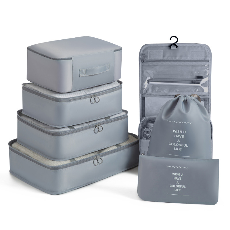 Travel Accessories Gift Set - ชุดจัดเก็บสัมภาระสำหรับนักศึกษาหอพัก กระเป๋าจัดระเบียบแบบหลายช่องสำหรับเสื้อผ้า ของใช้ในห้องน้ำ รองเท้า และเสื้อผ้า