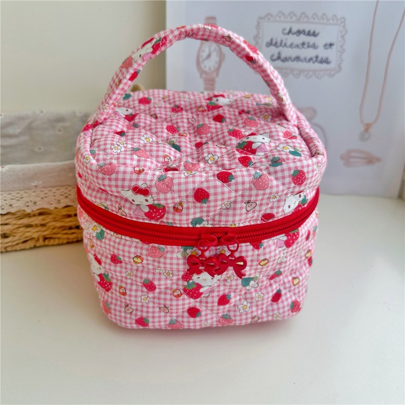 Travel Accessories Needed - กระเป๋าเครื่องสำอางลายการ์ตูนเฮลโล คิตตี้ ขนาดใหญ่ จุของได้เยอะ เหมาะสำหรับนักเรียน นักศึกษา