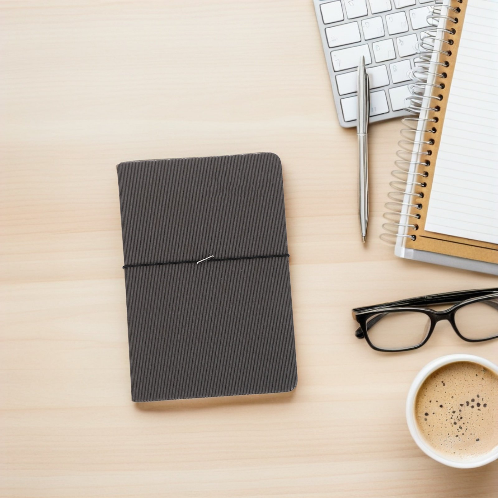 Travel Notebook Journal - สายรัดสมุดโน้ตสำหรับเดินทาง 7 ชิ้น สายยางยืดปรับได้สำหรับสมุดบันทึกและโน้ตบุ๊ก อุปกรณ์จำเป็นสำหรับการเดินทาง สายยางยืดแบบปิดได้ทุกขนาด