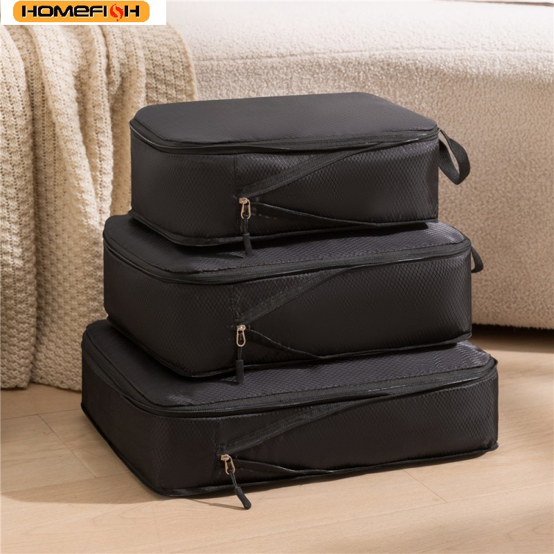 Travel Accessories Gift Set - กระเป๋าจัดระเบียบสัมภาระแบบพกพา HOMEFISH ชุด 3 ชิ้น/เซ็ต สำหรับการเดินทาง