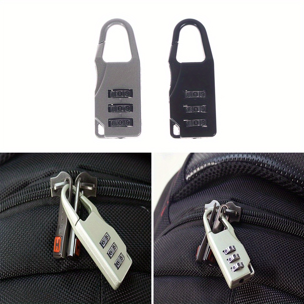 Travel Accessories Gift Set - 5 ชิ้น/ล็อต กุญแจล็อคขนาดเล็กสำหรับเดินทาง ทำจากอลูมิเนียมอัลลอยด์ ชุดล็อคกระเป๋าเดินทางพร้อมรหัสแบบตั้งรหัสใหม่ได้ 3