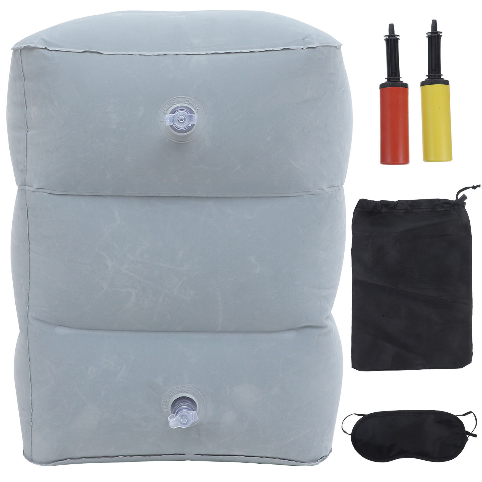Travel Pillow Inflatable - 1 ชุดหมอนรองเท้าพองลมแบบพกพาที่วางเท้าบนเครื่องบินอุปกรณ์เสริมการเดินทางปรับปรุงการไหลเวียนลดอาการบวม