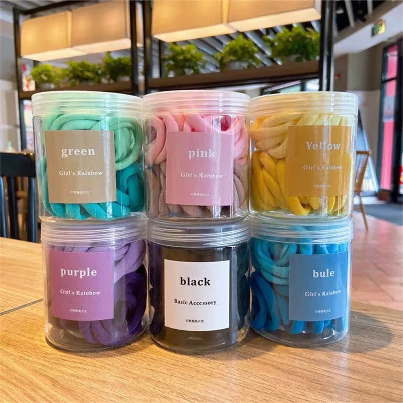 Travel Accessories Bunnings - ที่รัดผมแฟชั่นสำหรับสาวๆ แบบกระป๋อง พร้อมอุปกรณ์เสริมผม กล่องหนังเรียบง่าย สไตล์เน็ตไอดอล ที่คาดผมวงกลม