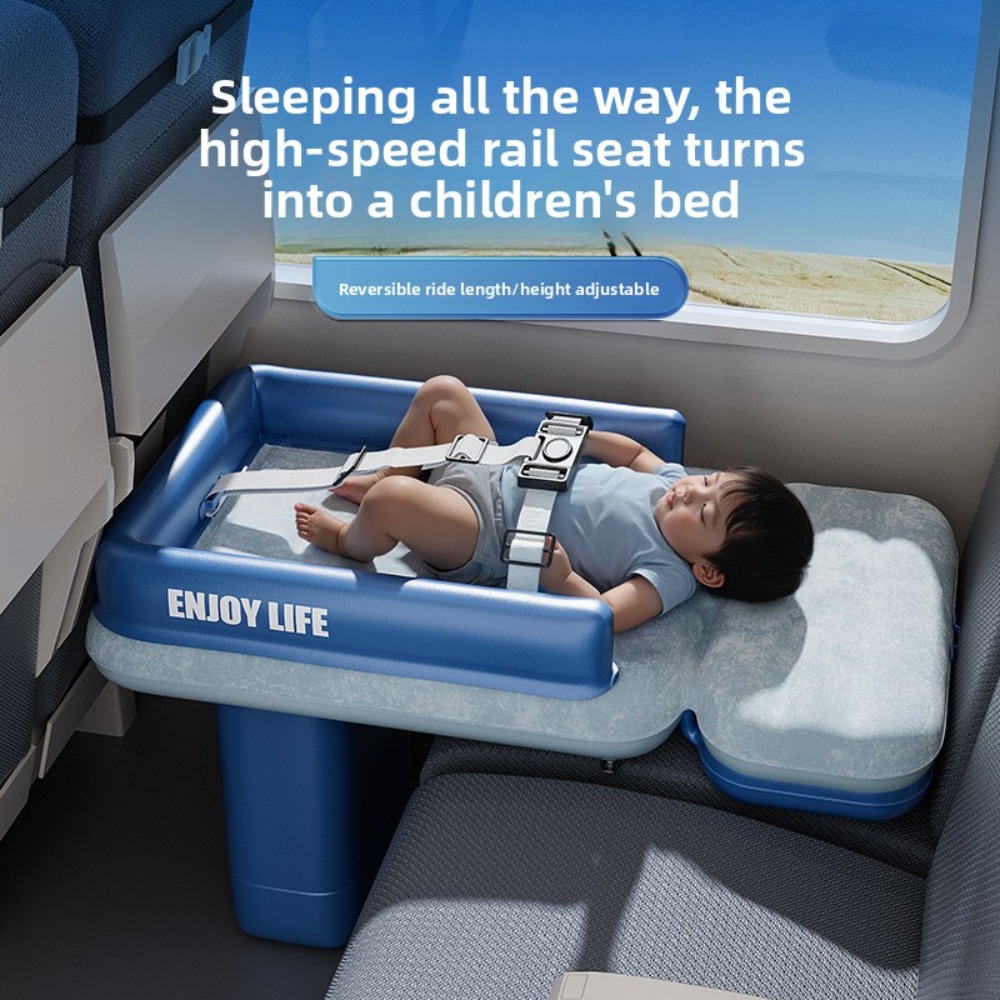 Travel Pillow Inflatable - ที่นอนเป่าลมสำหรับเด็กเล็กในเครื่องบินและเบาะเสริมในรถยนต์ ที่นอนเด็กแบบพกพาสำหรับการเดินทางทางอากาศและการเดินทางบนท้องถนน