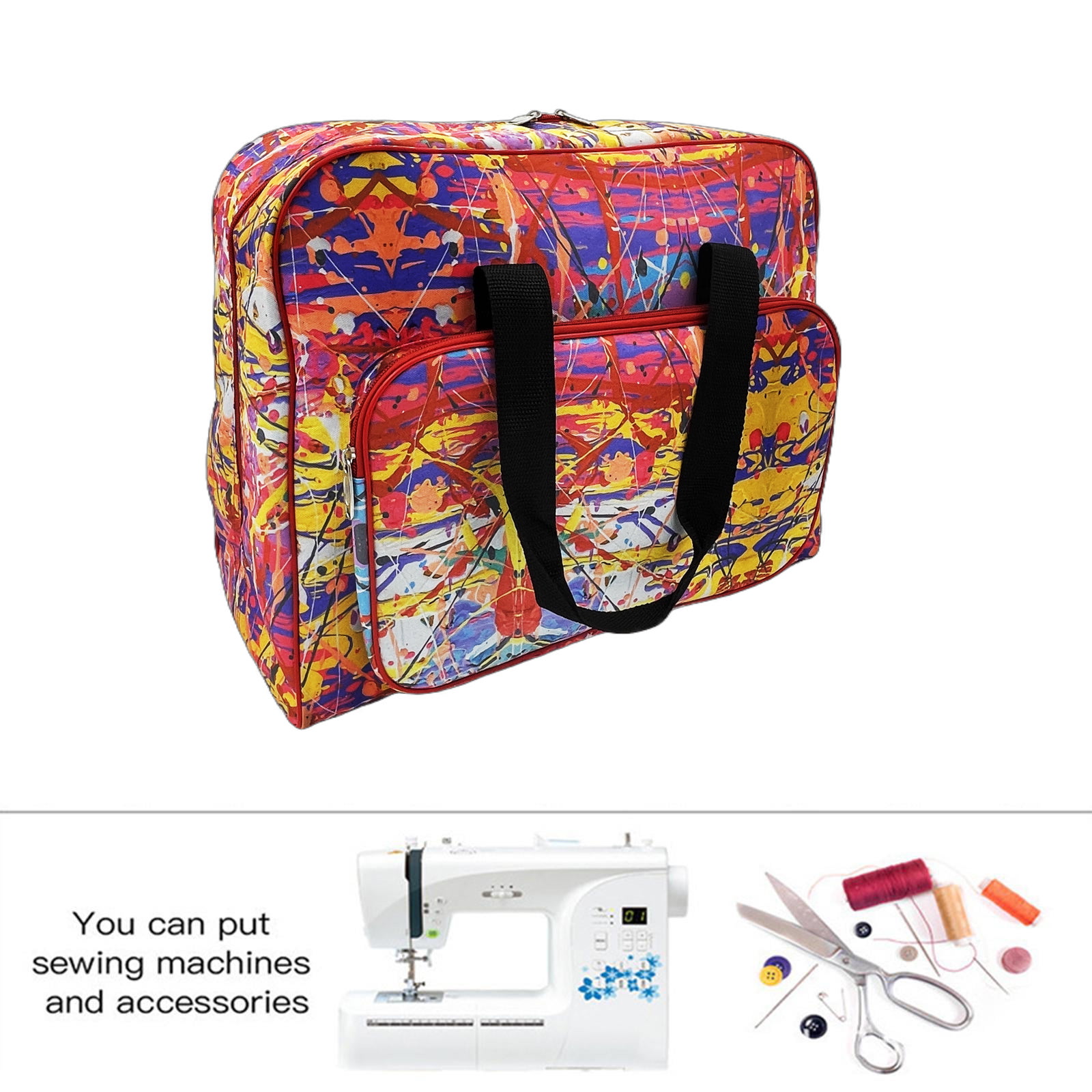Travel Accessories Case - เคสพกพาเครื่องเย็บผ้าอุปกรณ์เย็บผ้ากระเป๋าโท้ทท่องเที่ยวแบบอเนกประสงค์กระเป๋าเก็บของมาตรฐานสำหรับบ้านส่วนใหญ่