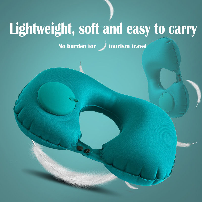 Travel Pillow Inflatable - หมอนรองคอรูปตัว U แบบพกพา น้ำหนักเบาเป็นพิเศษ หมอนรองคอเป่าลมสำหรับเดินทาง หมอนรองคอสำหรับเครื่องบิน