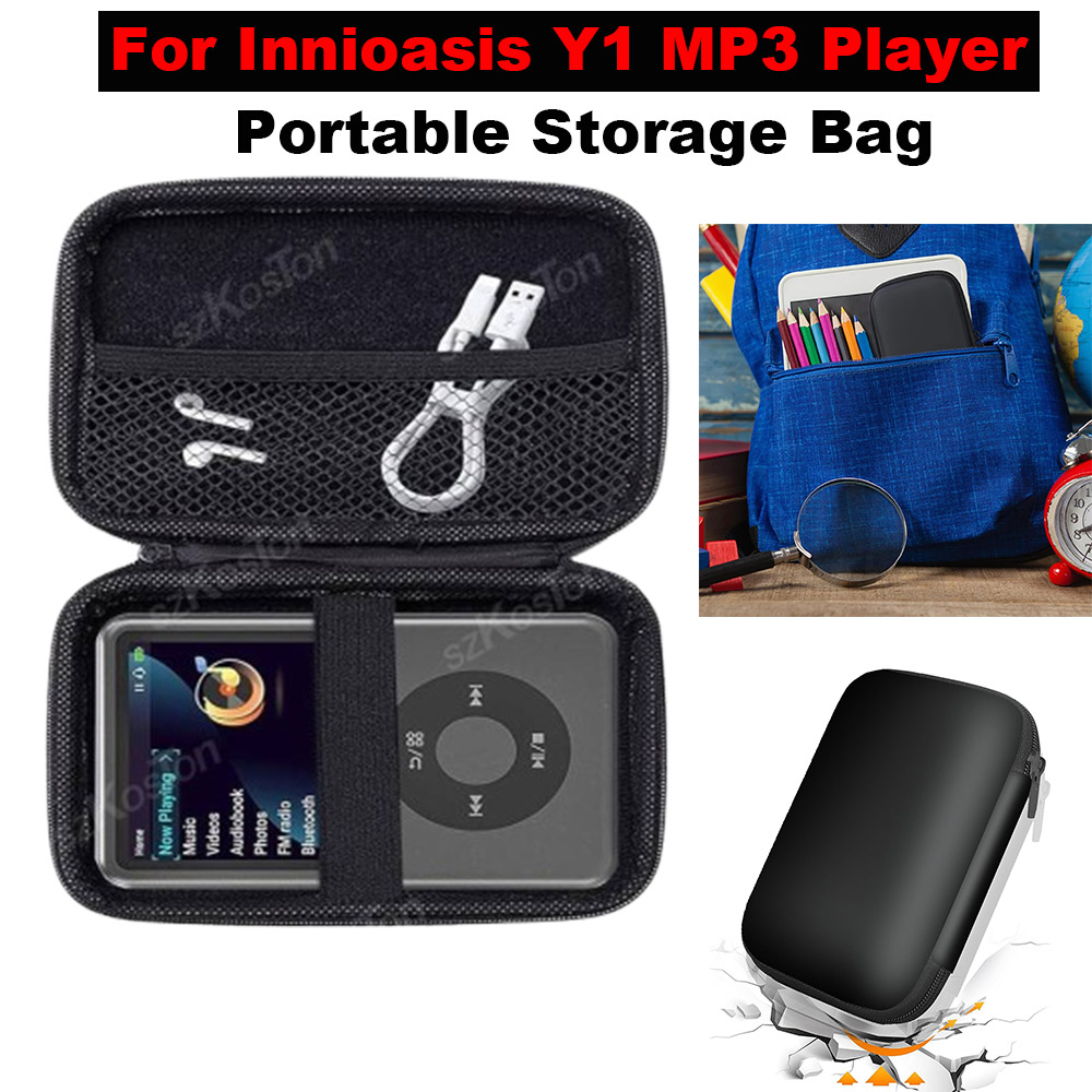 Travel Accessories Case - กระเป๋าใส่แบบแข็งเข้ากันได้กับเครื่องเล่น MP3 อินนิโออาซิส Y1 กันกระแทกป้องกันรอยขีดข่วนกระเป๋าเดินทางแบบพกพา