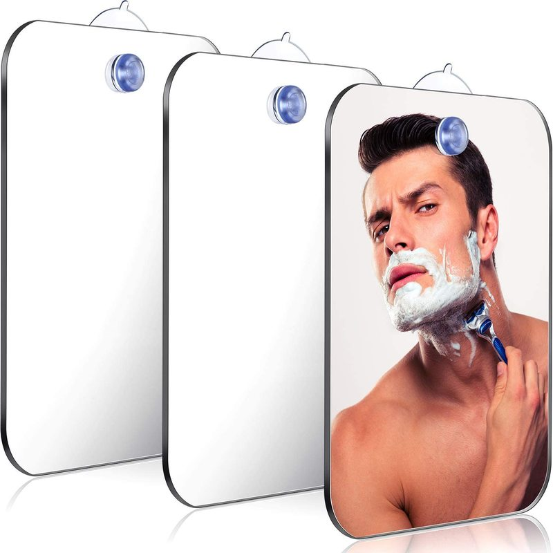 Travel Accessories Needed - 1pcs กระจกอะคริลิคผนังดูดกระจกสําหรับ Man โกนหนวดผู้หญิงแต่งหน้าแบบพกพาอุปกรณ์ห้องน้ํา