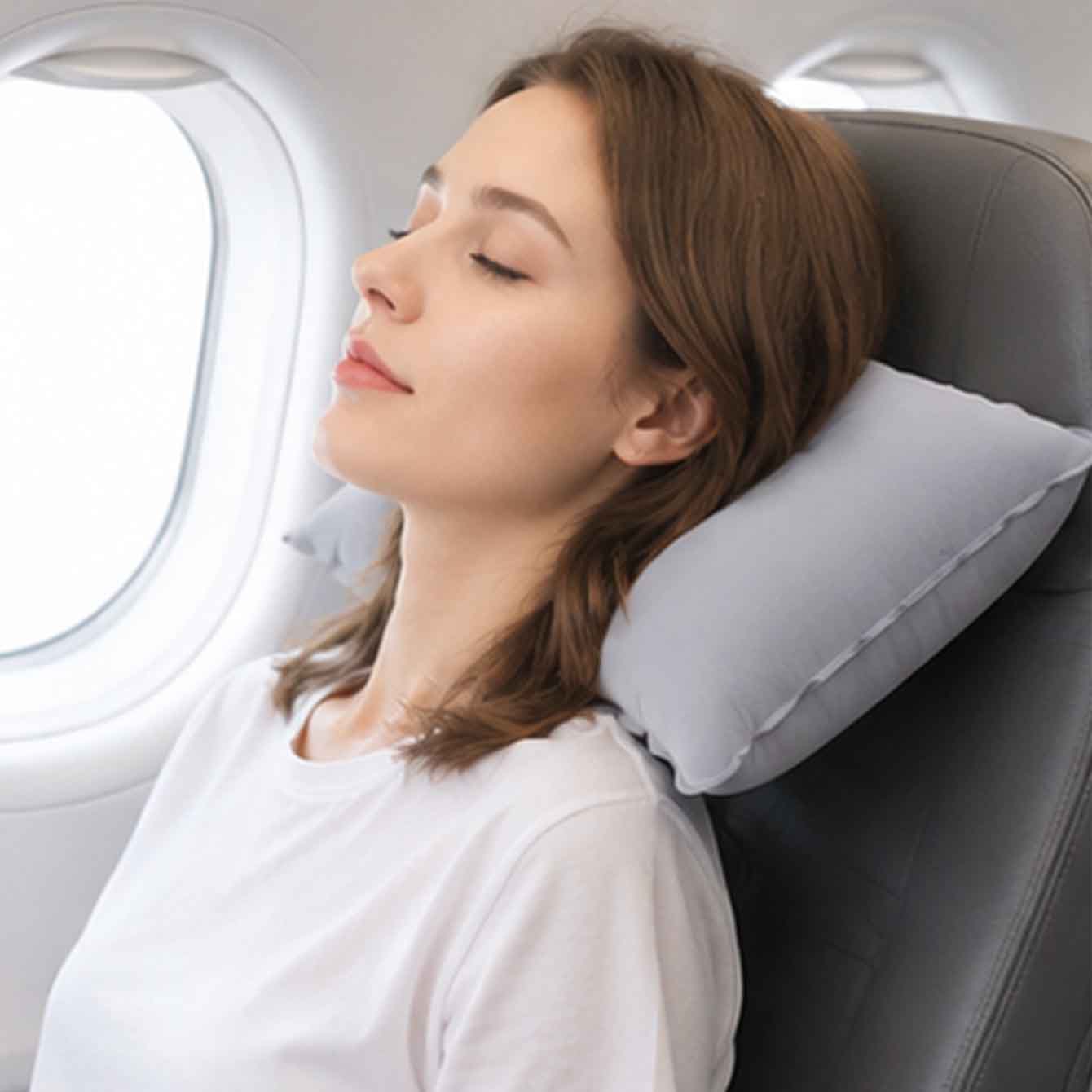 หมอนเป่าลมแบบพกพา 2 ชิ้น ขนาดเ - Travel Pillow Inflatable บทวิจารณ์และราคา