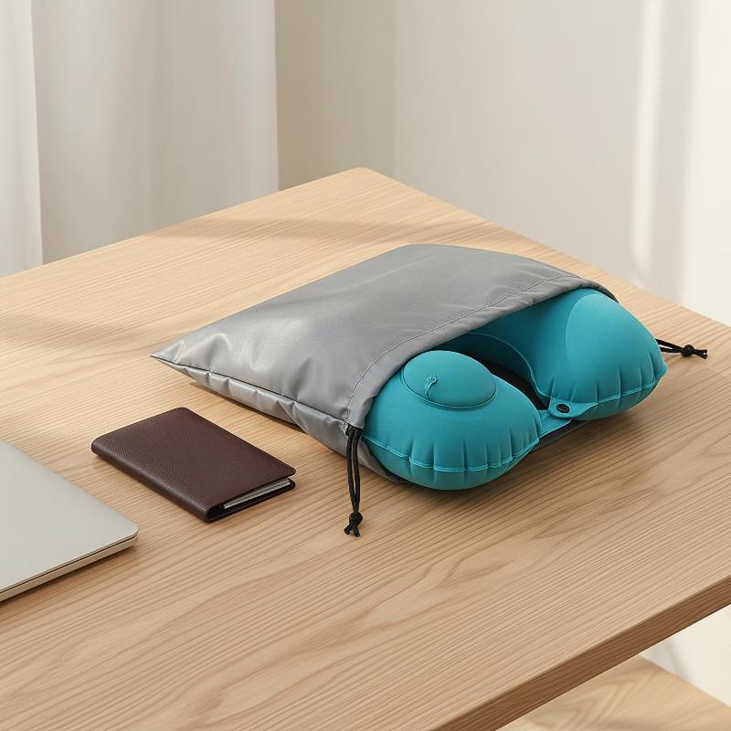 หมอนรองคอพกพาแบบเป่าลม  วัสดุฟ - Travel Pillow Inflatable บทวิจารณ์และราคา
