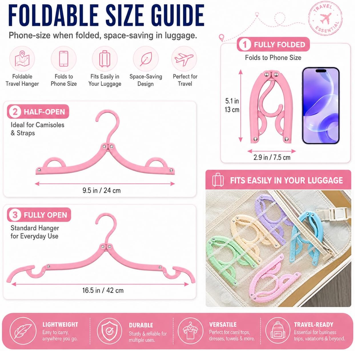 ไม้แขวนเสื้อพกพา 10/30 ชิ้น อุ - Travel Accessories Essentials บทวิจารณ์และราคา