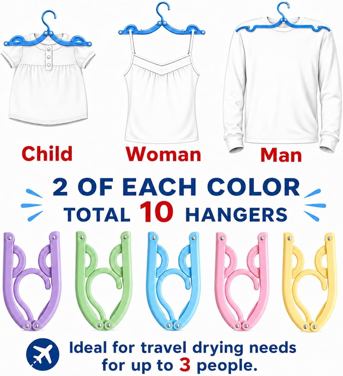 ไม้แขวนเสื้อพกพา 10/30 ชิ้น อุ - Travel Accessories Essentials บทวิจารณ์และราคา