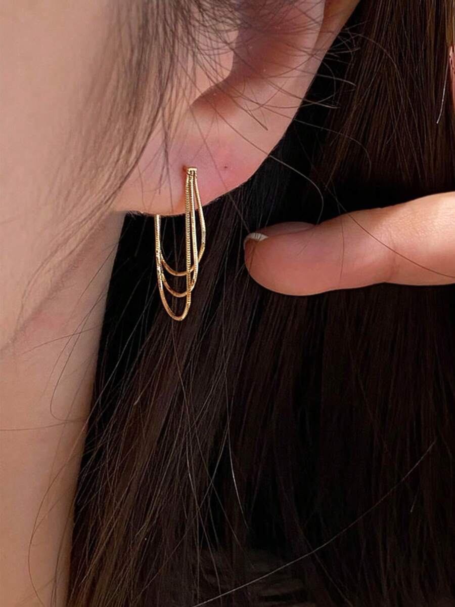 ต่างหูห้อยโซ่โลหะ 1 คู่สำหรับผ - Travel Accessories Dropshipping บทวิจารณ์และราคา